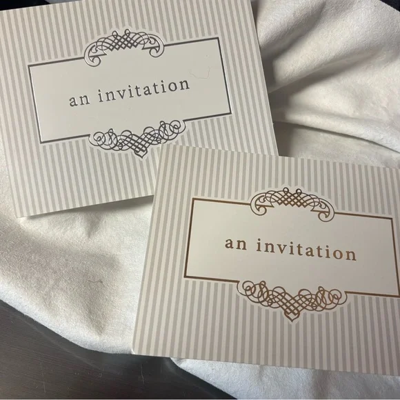 STRIPED GREY INVITATION SET - Picture 4 of 5